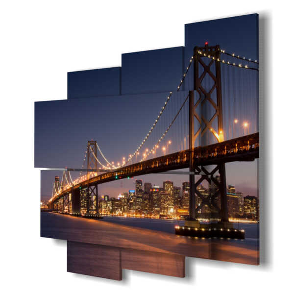 quadro golden gate illuminato a notte