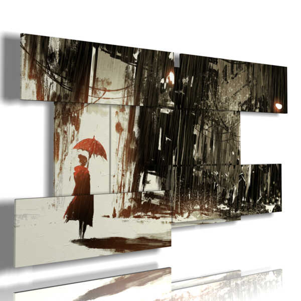 tableaux abstraits d'une ville sous la pluie by DUUDAART