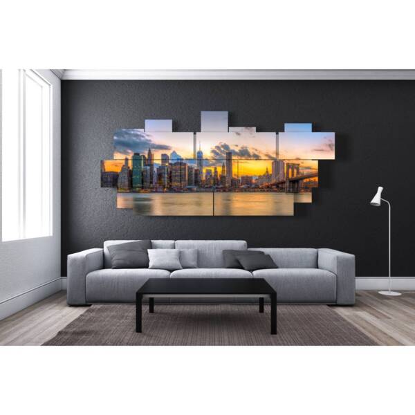 duudaart Quadro New York da Parete Bianco e Nero Multilivello 3D Quadri  Moderni Soggiorno Salotto Camera da Letto Skyline Citta : : Casa e  cucina