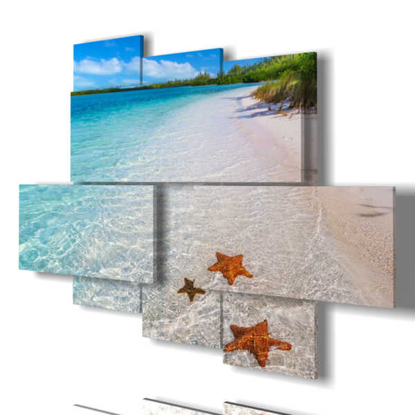 paintings Caribbean island sea with starfish