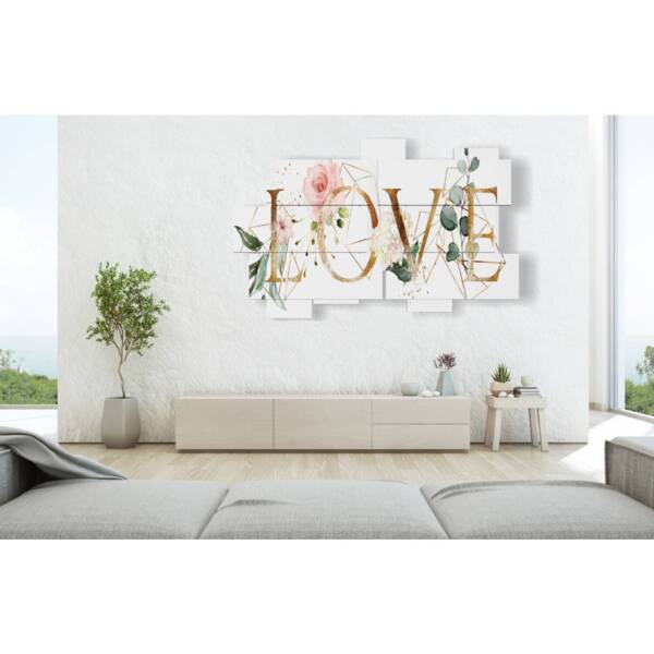 quadri con scritta love e fiori