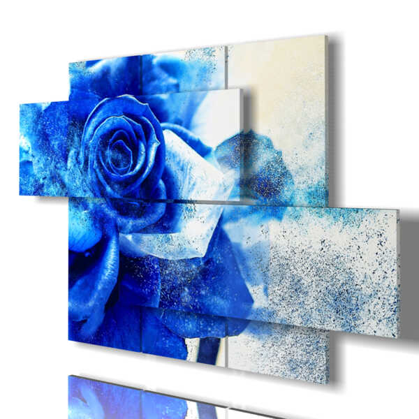 quadro con rose blu sfumata