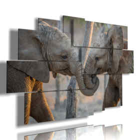 Vmwieo Quadri Componibili Animali Elefante Quadro Moderno