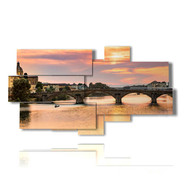 tableau avec des images de Florence ponte vecchio