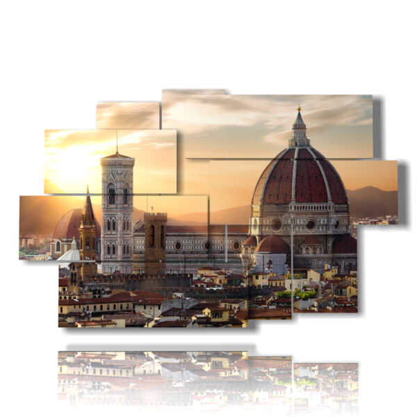 painting with photos of Florence at sunset