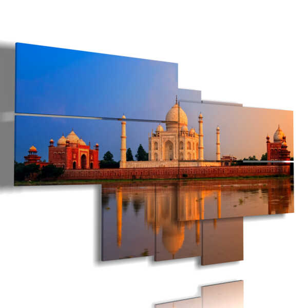 tableaux inde Taj Mahal vu de la mer dans un coucher de soleil