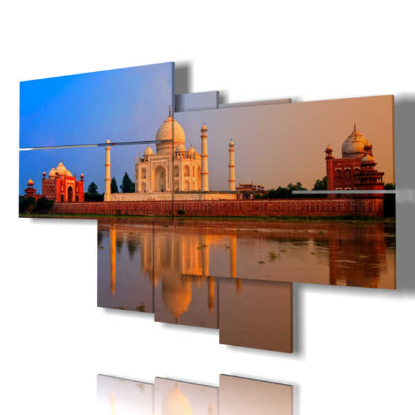 tableaux inde Taj Mahal vu de la mer dans un coucher de soleil