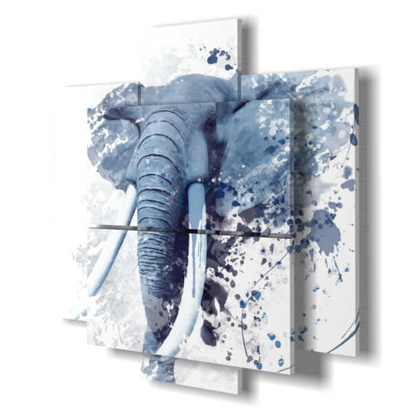 tableau avec des images d'éléphants stylisés