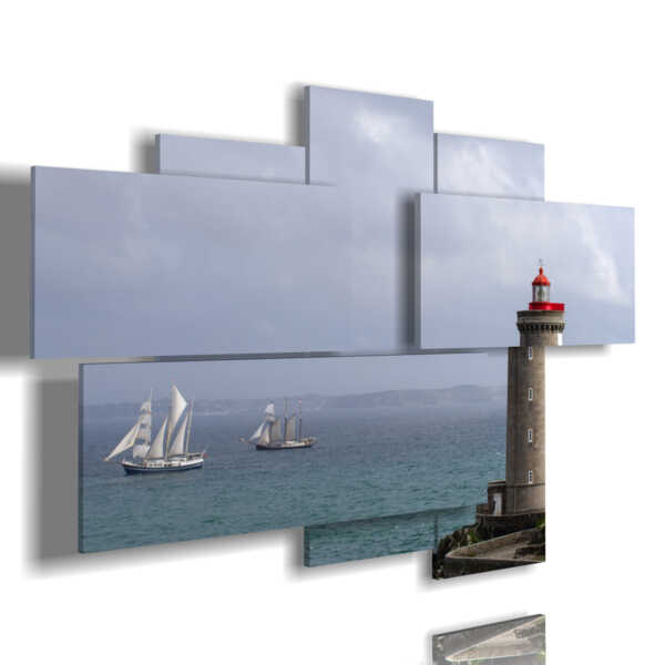 Leuchtturm im Meer Wandbild in verschiedenen Größen