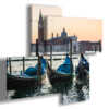 modern paintings of Venice gondolas and San Marco bell tower