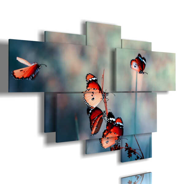 quadri con farfalle rosse