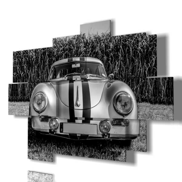 cuadro coche vintage blanco y negro